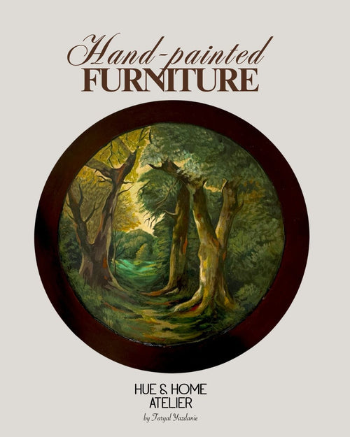 Forest Muse – Hand-Painted Rosewood Coffee Table Table Hue&Home Atelier 