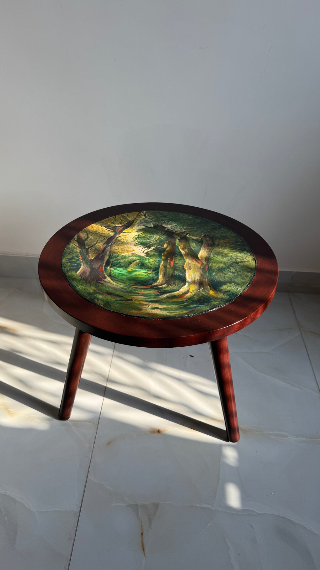 Forest Muse – Hand-Painted Rosewood Coffee Table Table Hue&Home Atelier 